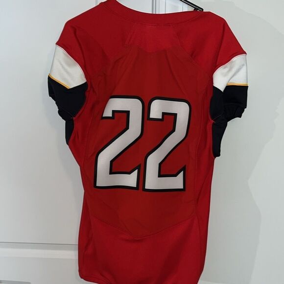 New Authentic Red Home UA Game Maryland Terrapins Stretch Football jersey L mens - Picture 4 of 5